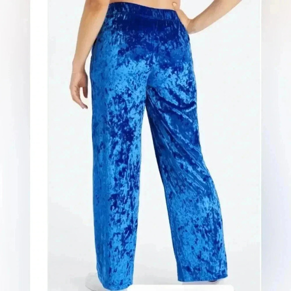 Fabletics Wide Leg Go To Velour Velvet Pants New Pull On Elastic High Waist - Picture 4 of 16